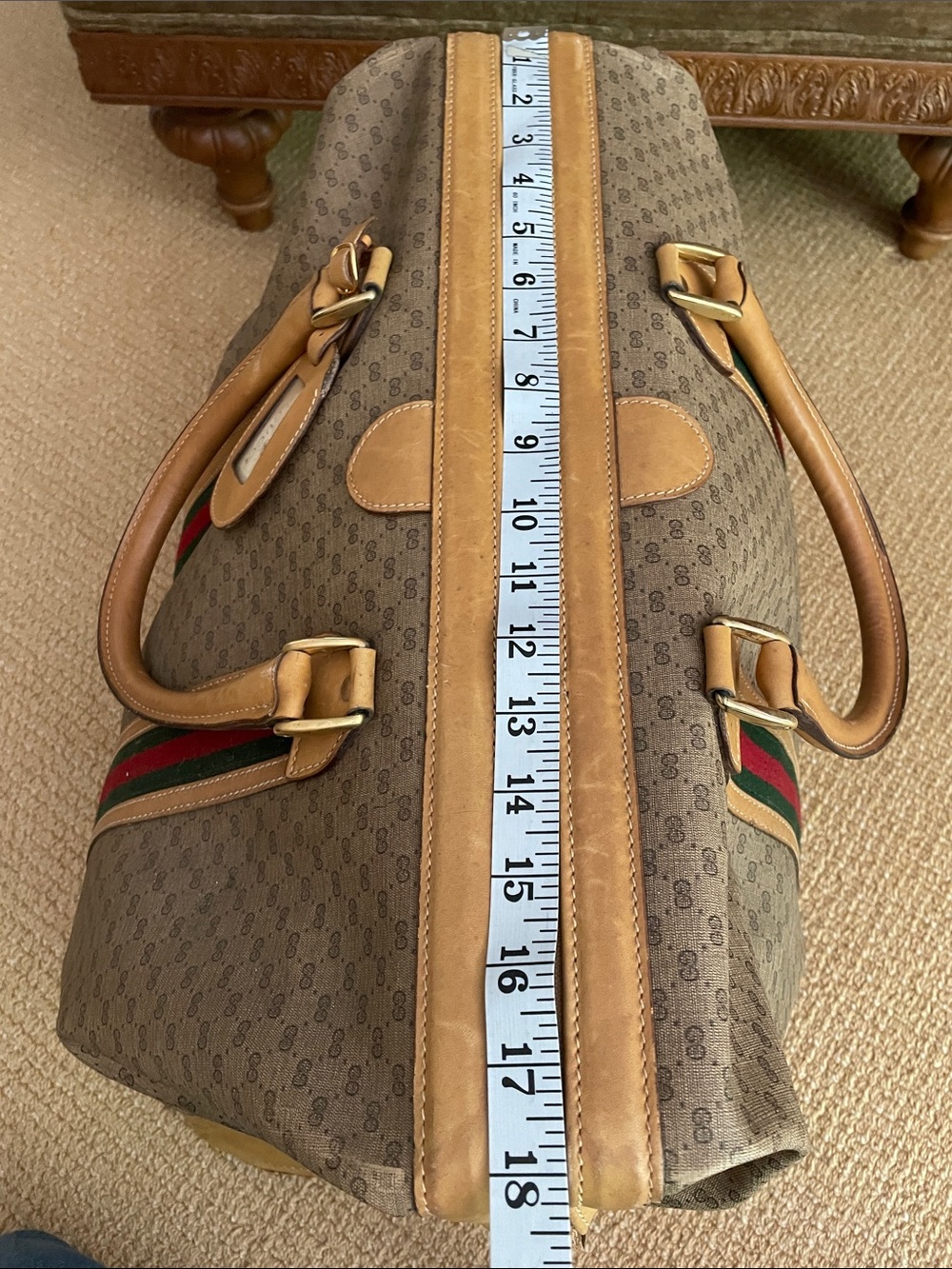 GUCCI Authentic gg monogram Vintage overnight travel bag. O/S - Picture 3 of 13